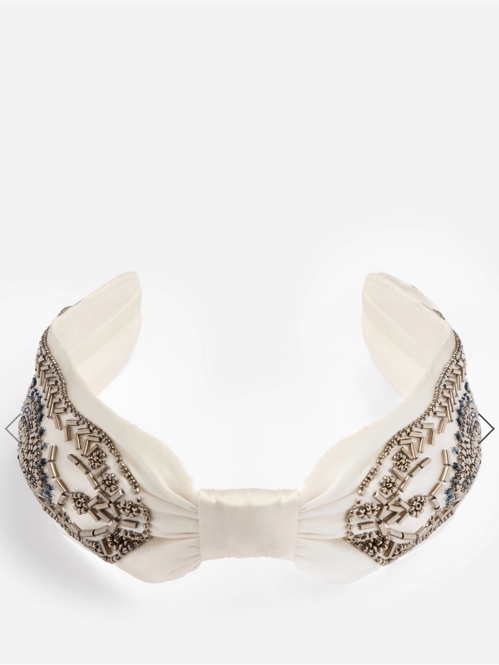 JOHNNY WAS La Jolla Embellished Silk Headband Ivory - Picture 4 of 4